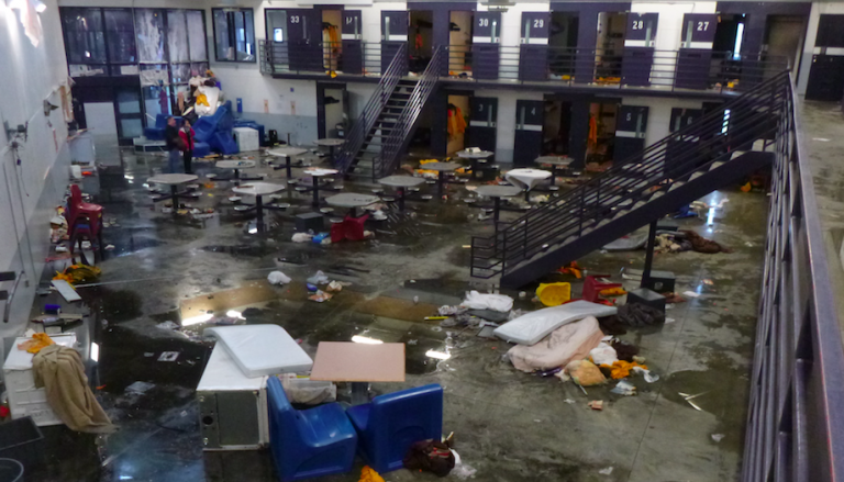 Inside Spring Creek Correctional’s trashed unit
