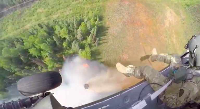 Watch this video of National Guard dropping water on Montana Creek fire