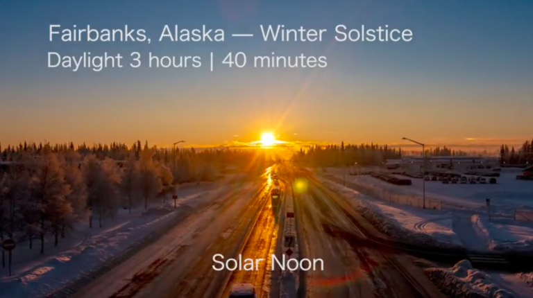 Watch epic solstice timelapse in Fairbanks, Alaska