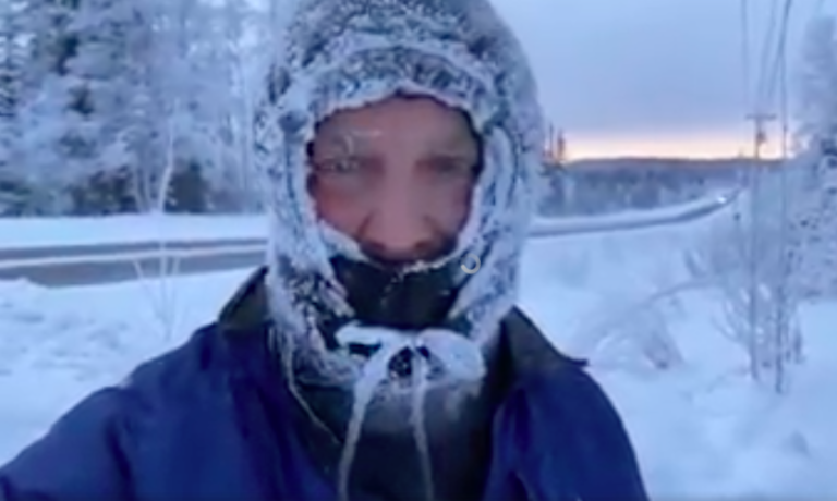 Sen. Dan Sullivan goes for a run at -20 in Fairbanks
