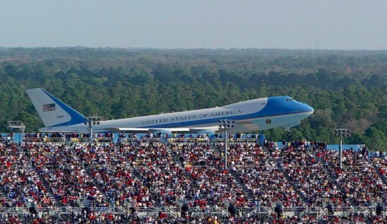 Trump brings joy to Daytona, America erupts in cheers