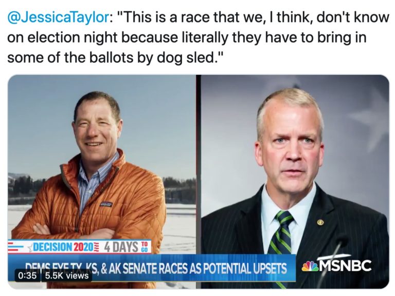 No, Alaska does not deliver its ballots by dog sled