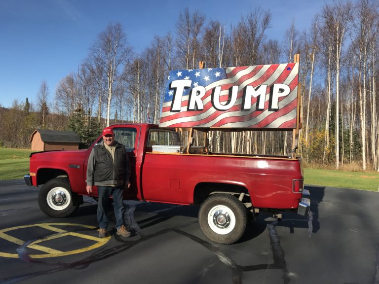 The bold, the brave, the Trump truck rolls along