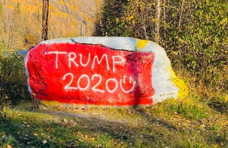 Eagle River’s Yellow Rock gets a new political paint job
