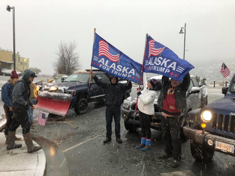 Juneau: Through rain and snow, they poured out the love for President Trump