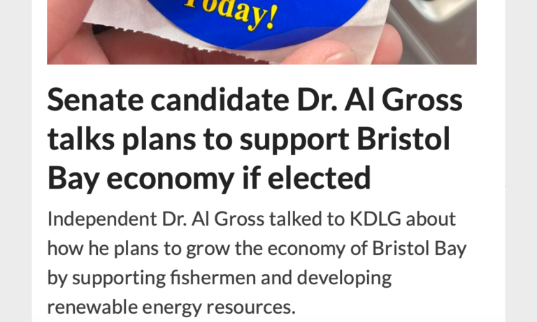 Public broadcasting KDLG led with story favoring Al Gross on Election Day