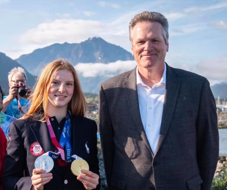 Lydia Jacoby feted in Seward parade