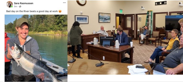 Fish on! Rep. Rasmussen plays while House Republicans in Juneau wait for legislators to return to Capitol for special session