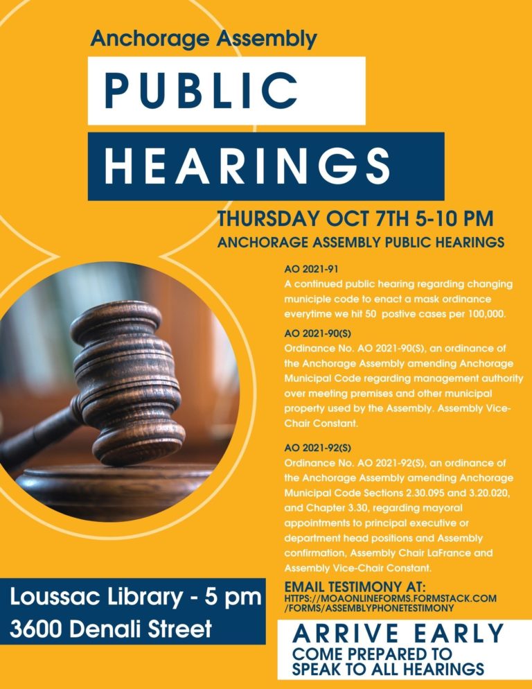 The People’s Filibuster: Testimony on Anchorage compulsory masking continues Thursday at 5 pm at Loussac