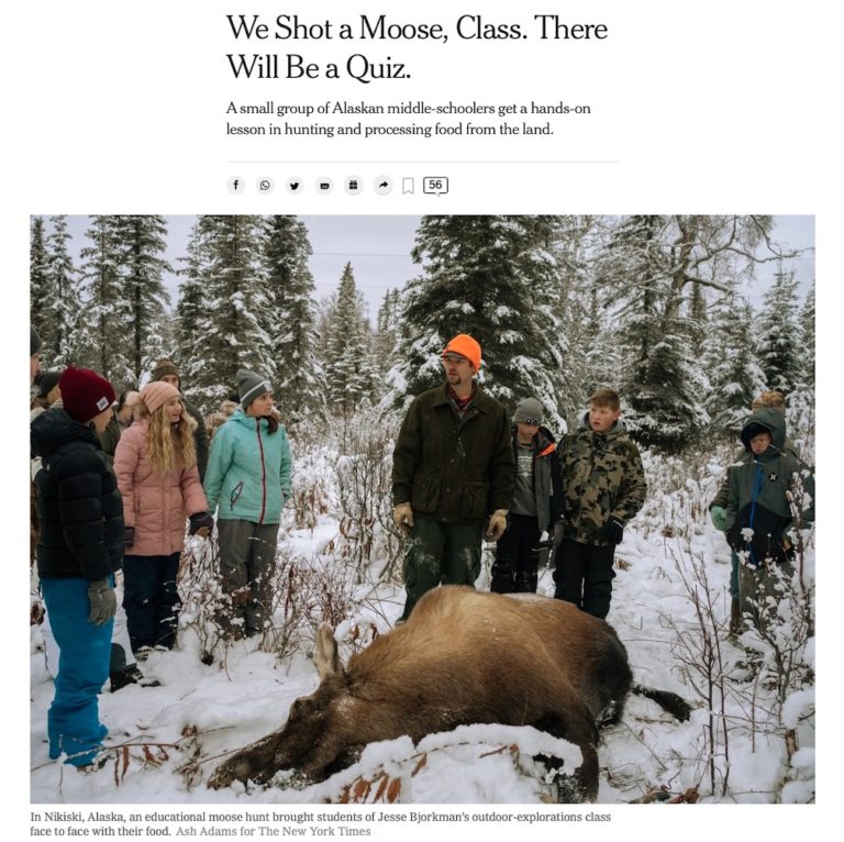 Put that on your college application: Learned to hunt, skin moose for middle school credit