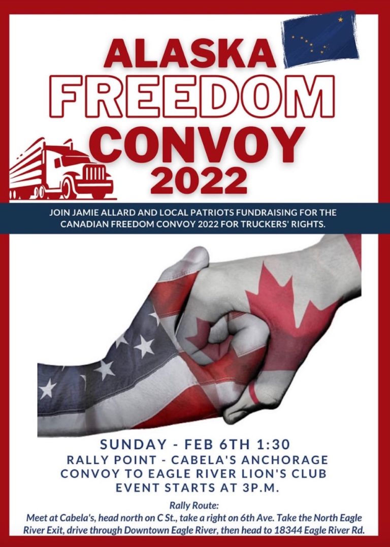 Anchorage Assembly asked by Democrat official to condemn member Jamie Allard for sharing this poster, because Canadian truckers are ‘white supremacists’