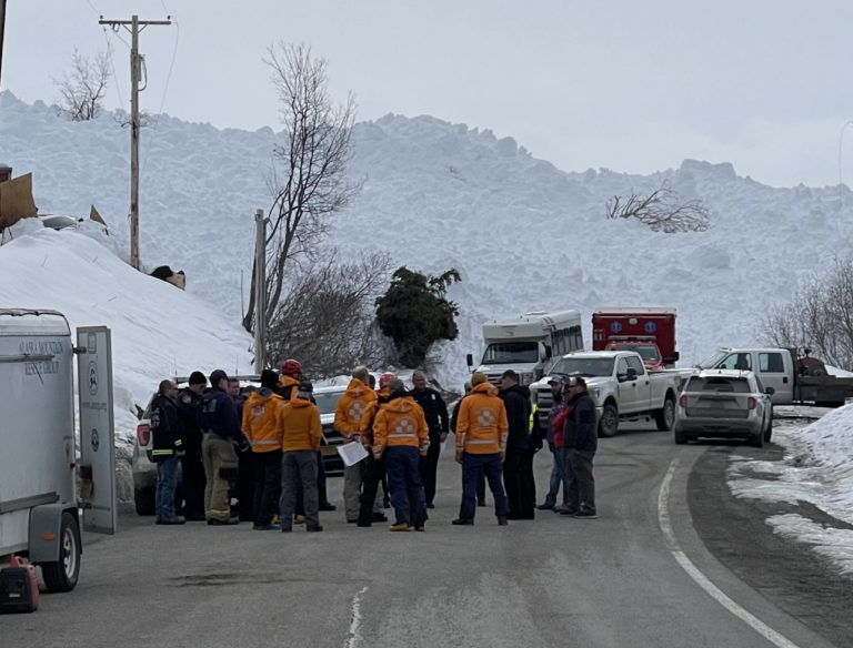 Avalanche blasting complete above Hiland Road