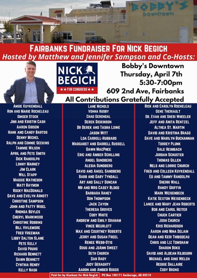 Fairbanks: Fundraiser for Nick Begich has 128 co-hosts