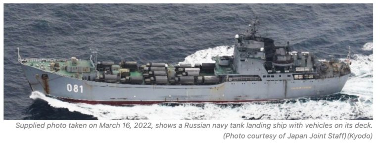 Reports: Russian ships head from Eastern Russia port loaded with what appears to be combat equipment