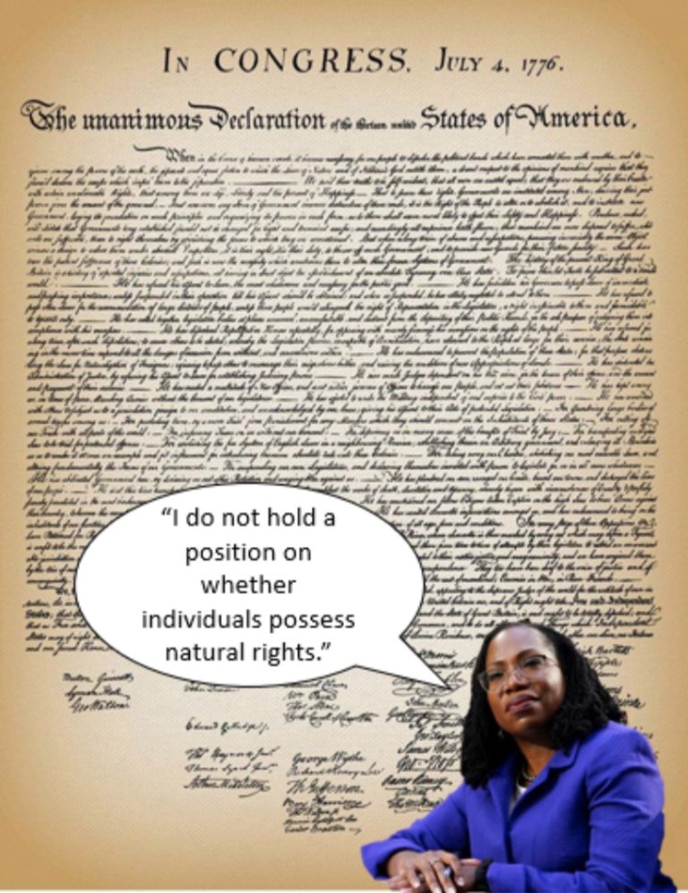 How will Lisa vote on Ketanji Brown Jackson, Biden’s pick for court, who has no opinion on natural rights?