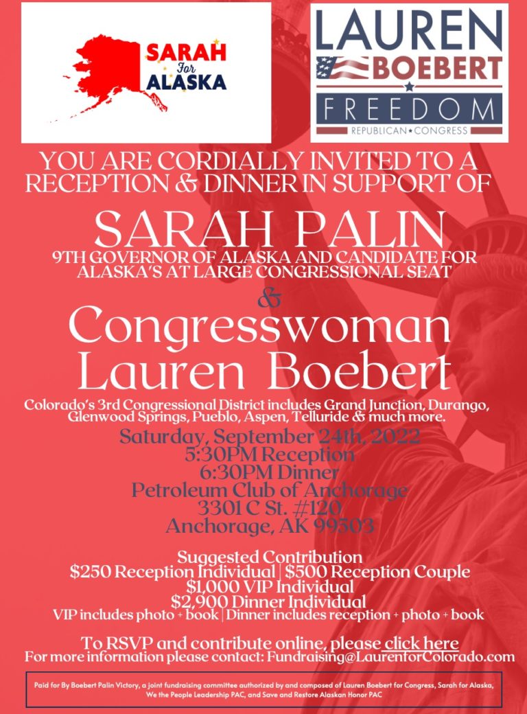 Palin bringing Colorado U.S. Rep. Lauren Boebert to Alaska for joint fundraiser