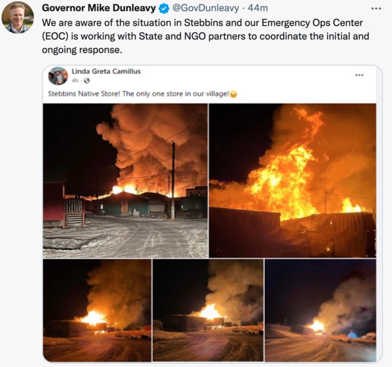 Stebbins store fire leaves one third of community without power