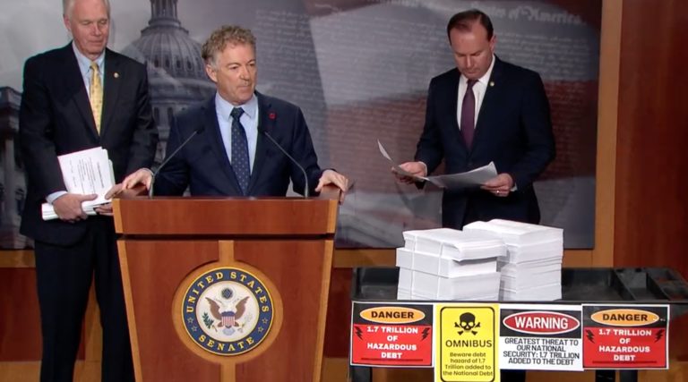 Some senators balk at omnibus spending bill: $1.7 trillion, 4,100 pages, and full of earmarks to shock taxpayers