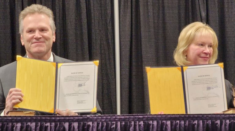 Dunleavy sworn in for second term, Dahlstrom makes history as first Republican woman lieutenant governor