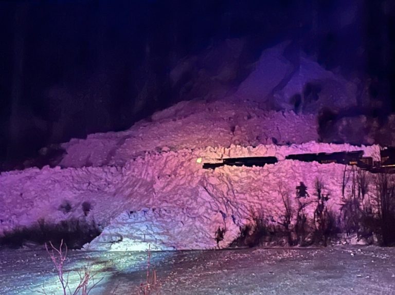 Train meets avalanche south of Girdwood