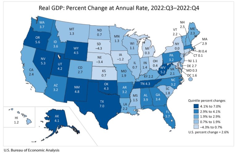 Prosperity map: Alaska GDP grew in fourth quarter of 2022