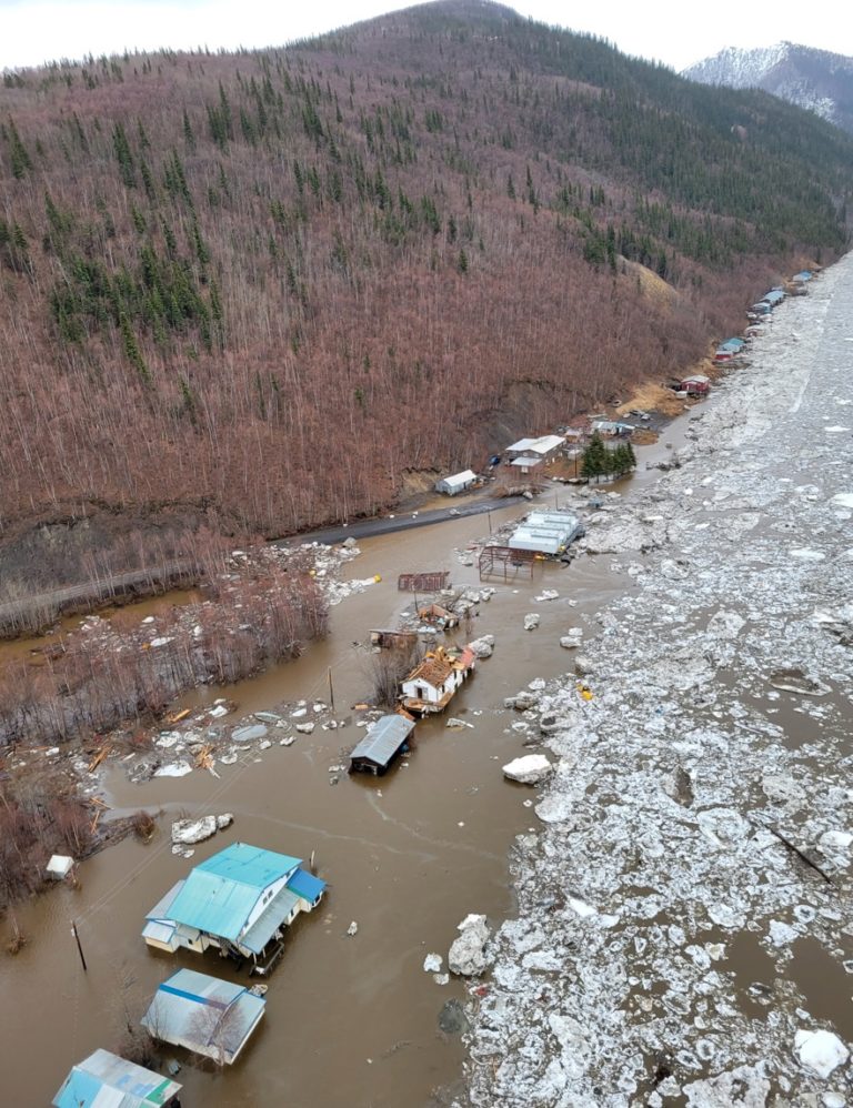 Watch video: River floods Crooked Creek; Dunleavy declares disaster