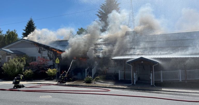 Petersburg Catholic Church burns