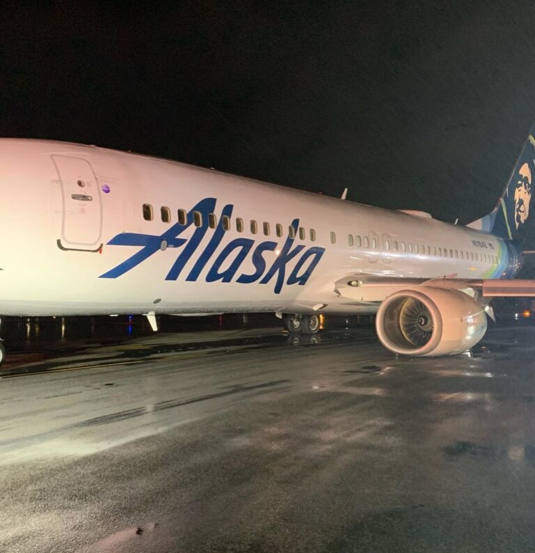 Watch: Alaska Airlines jet badly damaged on landing during Hurricane Hilary