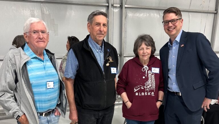 Nick Begich for Congress fundraiser draws crowd at same time Peltola phones-in to a town hall meeting