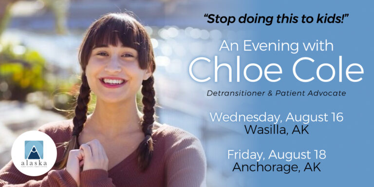 De-transgendered Chloe Cole to speak tonight in Wasilla and Friday in Anchorage