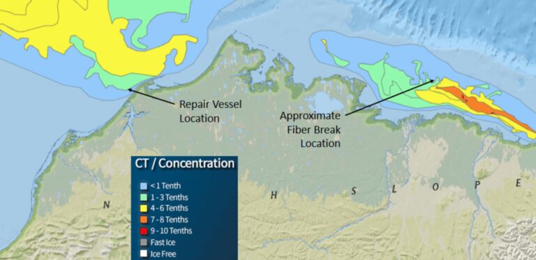 Quintillion waits out ice, as summer begins to wane in the Arctic