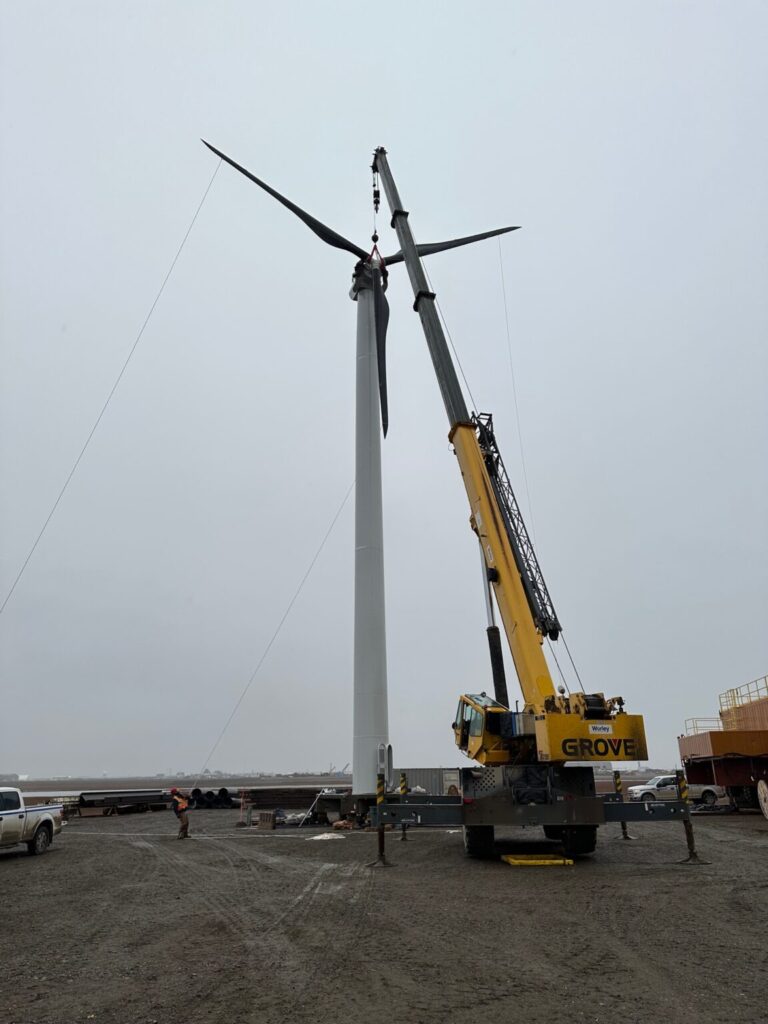 Doyon installs two wind turbines at Deadhorse