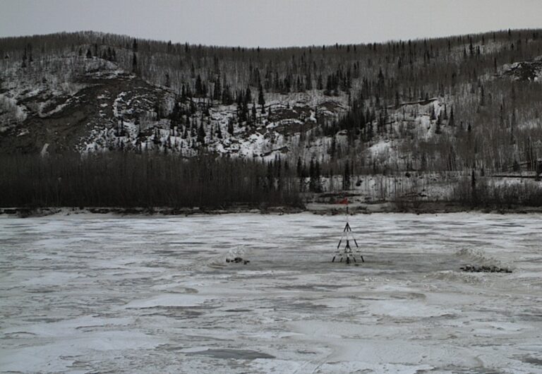 Guessing game season: Tripod set on Tanana River