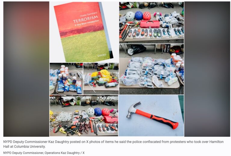 NYPD says protesters had weapons, gas masks and ‘Death to America!’ pamphlets