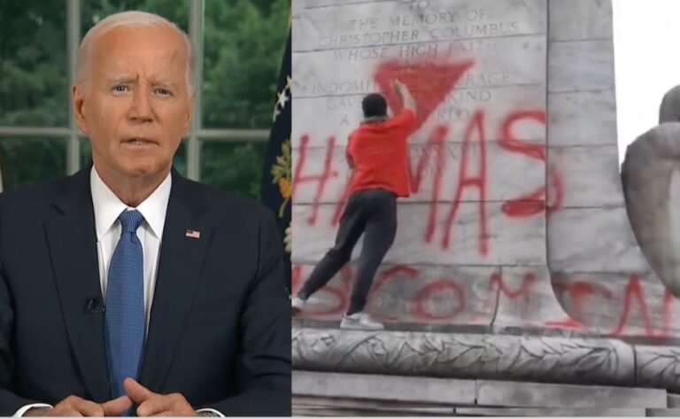 Biden speaks to America about his legacy on the same day rioters destroy monuments across Capitol