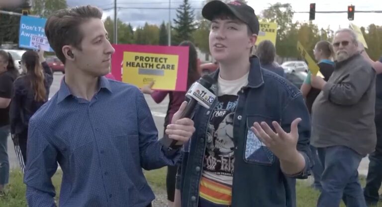 Fairbanks pols take over busy corner to protest governor’s veto of ‘free birth control’ for all