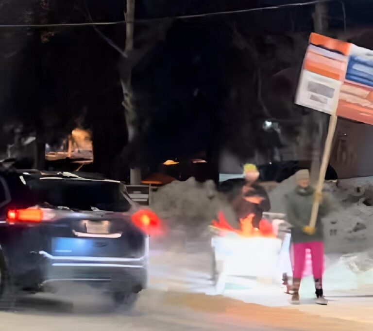 Fairbanks dumpster fire: Police respond after Democrats light fire to wagon, causing traffic hazard