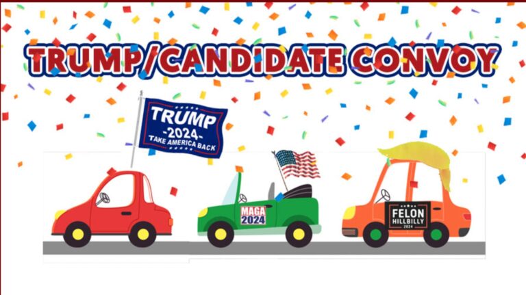 Trump convoy on Saturday in Palmer-Wasilla