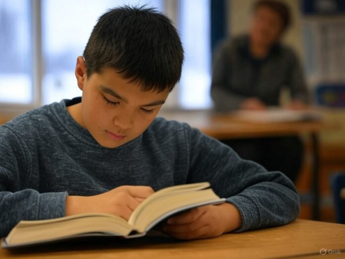 student studying. Made by Grok