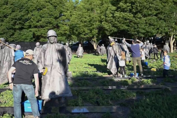 Hegseth cleans Korean memorial