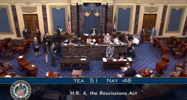 Breaking: Senate passes Rescissions Act to claw back spending on wasteful foreign aid, public radio Breaking: Senate passes Rescissions Act to claw back spending on wasteful foreign aid, public radio