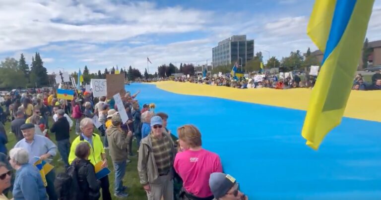 NYC-based Razom and allies drove pro-Ukraine demonstrations in Anchorage during summit