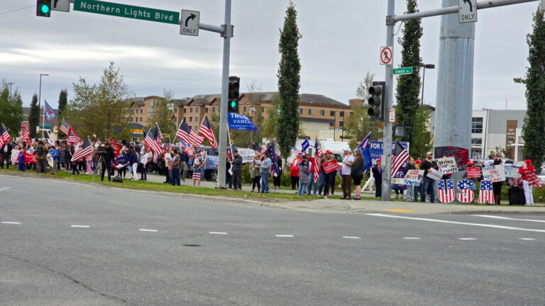 Trump rally in Anchorage draws happy, energetic crowd, while peace talks begin just a few miles away