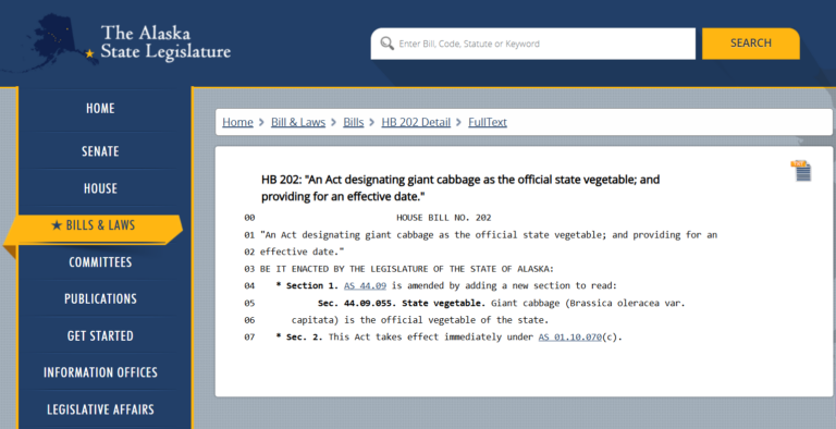 Legislature Finds Time for Bill Designating Giant Cabbage as State Vegetable
