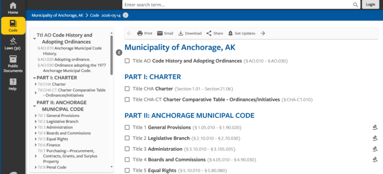 Anchorage Launches New Online Platform to Improve Municipal Code Transparency
