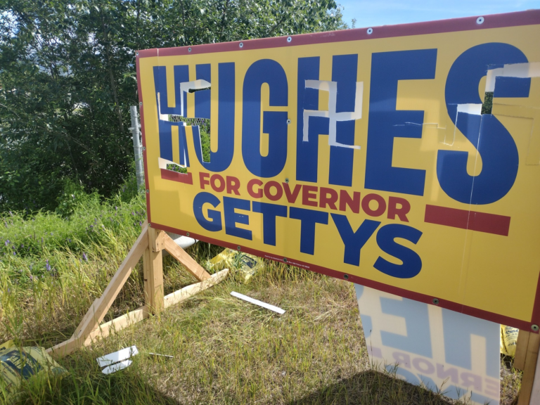 Hughes-Gettys Hosts Rally After Swastikas Cut into Campaign Sign, Others Damaged by Sledgehammer, Spray Paint